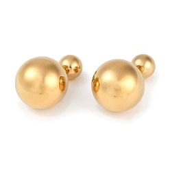 Настоящее золото 18K 304 из нержавеющей стали серьги, до и после двух поколений простых круглых сережек в форме ветра для женщин, реальный 18 k позолоченный, 16 мм