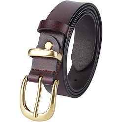 Brun De Noix De Coco Ceintures en cuir de vache, avec fermoirs en alliage de ton or, brun coco, 1140x40.5mm