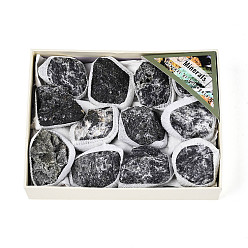 Лабрадорита Минеральный образец жеоды рога изобилия из природного лабрадорита, кластер необработанных кристаллов, Целебный кристалл в подарок для домашнего декора, с бумажной коробкой, 35~78x25~44x16~39 мм, о 11~18 шт / комплект