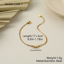 Golden 304 Stainless Steel Link Bracelets for Women, Golden, 6.69 inch(17cm)