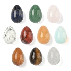 Смешанные камни Декоративные элементы в форме яиц из натуральных и синтетических смешанных драгоценных камней., фигурка для украшения дома, энергетический камень рейки для исцеления, 29~30x20~21 мм