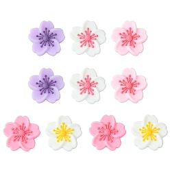 (52) Непрозрачная лаванда 10 шт 5 цвета силиконовые бусины, цветок, разноцветные, 28x28.5x9.5 мм, отверстие : 2 мм, 2 шт / цвет