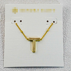 Letter T Латунные инициальные подвески-ожерелья для женщин, золотые, Письмо T, 15.75 дюйм (40 см)