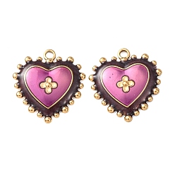 Камелия 304 подвески из нержавеющей стали, с эмалью, сердце прелести, реальный 18 k позолоченный, ионное покрытие (ip), камелия, 22.5x21x3 мм, отверстие : 2 мм