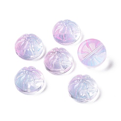 Licht Himmel blau Transparente sprühlackierte Glasperlen, gedämpfte gefüllte Brötchenform, Licht Himmel blau, 12x8 mm, Bohrung: 1.2 mm