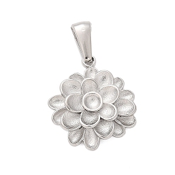Нержавеющая Сталь Цвет 304 подвески из нержавеющей стали, цветочный шарм, анти-тускнение, цвет нержавеющей стали, 20.5x17.5x4 мм, отверстие : 2.5x7 мм