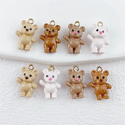 (52) Непрозрачная лаванда Подвески из эмали и сплава, золотые, нести прелести, разноцветные, 18.5x12.5x8 мм, отверстие : 1.6 мм