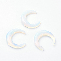 Opalite Opalite Beads, No Hole, Double Horn/Crescent Moon, 30x27~28x5~6mm