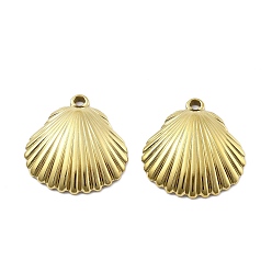 Shell Shape 304 подвески из нержавеющей стали, ионное покрытие (ip), морские животные, формы раковины, 22x20.5x4.5 мм, отверстие : 1.6 мм