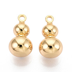 Настоящее золото 18K Латунные подвески, Горлянка, долговечный, без никеля , реальный 18 k позолоченный, 16x8.5 мм, отверстие : 1.6 мм