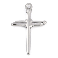 Нержавеющая Сталь Цвет 304 подвески из нержавеющей стали, крест очарование, цвет нержавеющей стали, 18.5x12x2 мм, отверстие : 1 мм