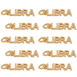 Весы 10 латунные подвески шт., с прыжковых колец, долговечный, знак созвездия / зодиака, золотые, Весы, Весы: 4x17.5x1.5 мм, отверстие : 3 мм