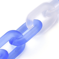 Königsblau Handgefertigte Acryl-Kabelgliederketten, ellipsenförmige, für Schmuck machen, königsblau, Link: 31x19x5 mm, 39.37 Zoll (1 m)/Strang