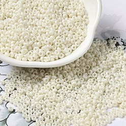 Снежный Выпечка краска стеклянные бусины, пончик, снег, 8/0, 2.5~3x1~1.5 мм, отверстие : 1~1.2 мм, около 40909шт/1фунт