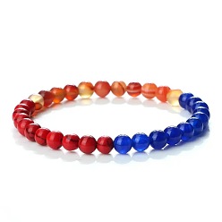 Смешанные камни Женские браслеты из круглых бусин из синтетической окрашенной бирюзы, натурального сердолика и кианита, внутренний диаметр: 2-3/8 дюйм (6 см)