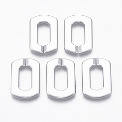 Silver Spray Painted CCB Plastic Linking Rings, Quick Link Connectors, For Jewelry Cross Chains Making, Oval, Silver, 30.5x21x4mm, Inner Diameter: 8.5x18mm