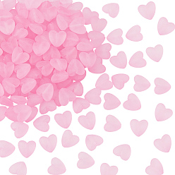 Фиолетовый 300шт. 3 пакетики прозрачные матовые акриловые бусины, сердце, фиолетовые, 12x12.5x7 мм, отверстие : 1.6 мм, 100 шт / пакет