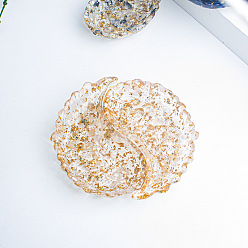 Розовый Кварц Тарелка для хранения в форме крыла ангела из смолы, с натуральными кусочками розового кварца внутри для украшения домашнего офиса, 123x70x23 мм