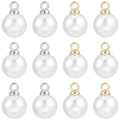 (52) Непрозрачная лаванда 100шт. 2 цвета, подвески из АБС-пластика с перламутровым эффектом, круглые, с петлей из сплава, разноцветные, 11x8 мм, отверстие : 1.6 мм, 50 шт / цвет