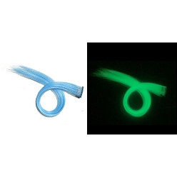 Светло-Синий Светящиеся высокотемпературные волокна, длинные прямые волосы, парик, светящиеся в темноте волосы парика, голубой, 500 мм