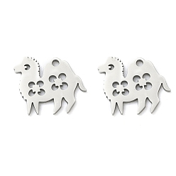 Нержавеющая Сталь Цвет 201 подвески из нержавеющей стали, кулон в форме верблюда, лазерная резка, цвет нержавеющей стали, 14x17x0.9 мм, отверстие : 1.4 мм