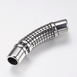 Antique Silver 304 Stainless Steel Tube Connectors, Antique Silver, 13x46.5x9.5mm, Hole: 7mm