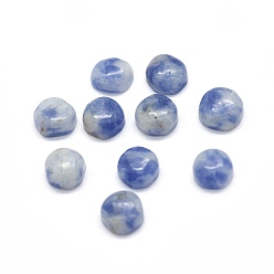 (306FM) Жонкиль матовый с лаймовой подкладкой Натуральные голубые пятна яшмы кабошоны, полукруглые / купольные, 4x1.5~2.5 мм