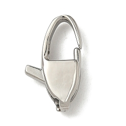 Нержавеющая Сталь Цвет 304 нержавеющая сталь застежка когтя омара, лошадиный глаз , цвет нержавеющей стали, 15.5x9x3.5 мм, отверстие : 3x1.5 мм