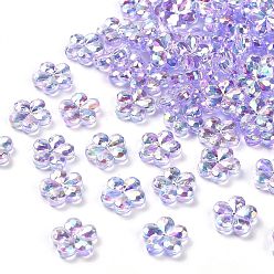 Средний Синий Шифер Прозрачные акриловые бусины, слива, AB Цвет покрытия, средний грифельно-синий, 13.5x14.5x4.5 мм, отверстие : 1.8 мм, Около 1111 шт / 500 г