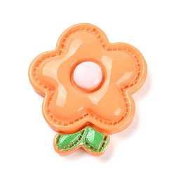 Цветок Кабошоны из непрозрачной смолы на тему животных, изготовление ювелирных изделий, цветок, 29x25x6 мм