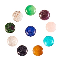 Mixed Stone 2 Size Natural & Synthetic Gemstone Cabochons, Halt Round, 10pcs/box