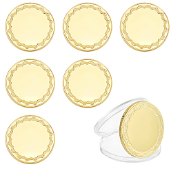 Золотой 6шт. пустые памятные монеты из сплава, счастливые монеты, с защитным чехлом, плоско-круглые, золотые, 40x3 мм