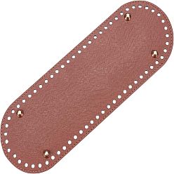 Сиена Овальное дно из искусственной кожи, для вязания сумки, женские сумки ручной работы поделки аксессуары, цвет охры, 30x10x0.4 см, отверстие : 4.5 мм