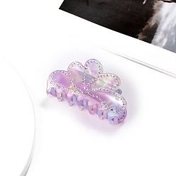 Фиолетовый Заколки для волос с когтями из ацетата целлюлозы (смола), со стразами, фиолетовые, 79x40 мм