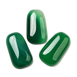 Зеленый агат Натуральный зеленый оникс агат (окрашенный и нагретый) кабошоны, прямоугольные, 39x22x8 мм
