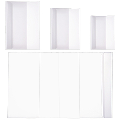 Clear 24Pcs 3 Style Plastic Waterproof Book Cover, Notebook Wraps, Clear, 215~305x150~215x0.5mm, 24pcs