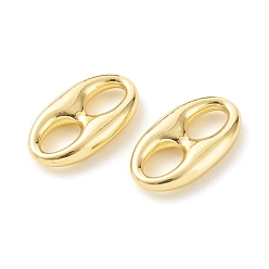 Настоящее золото 18K Экологически чистые соединители из латуни, долговечный, без кадмия и без свинца, кофейный боб, реальный 18 k позолоченный, 22x12.5x4 мм, отверстие : 5x7 мм