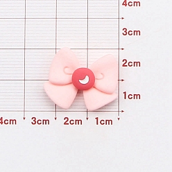 Pink Opaque Resin Cabochons, Bowknot, Pink, 20x25mm