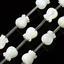 Creme-weiß Natürliche Trochidschale / Trochusschalenperlenstränge, Blume, bleichen, creme-weiß, 8x8 mm, Bohrung: 0.9 mm