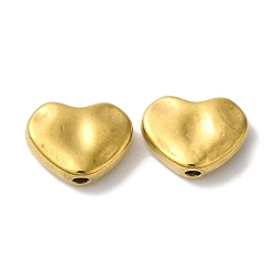 Золотой 304 из нержавеющей стали бусы, сердце, золотые, 12x10x6 мм, отверстие : 1.6 мм