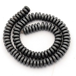Black Matte Style Electroplate Non-magnetic Synthetic Hematite Beads Strands, Heishi Beads, Flat Round/Disc, Black, 5x2mm, Hole: 1mm, about 94pcs/strand, 8 inch