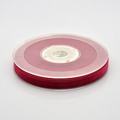 Dark Red Polyester Velvet Ribbon for Gift Packing and Festival Decoration, Dark Red, 3/8 inch(10mm), about 50yards/roll(45.72m/roll)