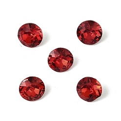 Индийский Сиам Стеклянные стразы кабошоны, задние и задние, граненые, квадратный, алмаз, индийский сиам, 8x5 мм