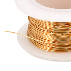 Golden Round Copper Jewelry Wire, Lead Free & Cadmium Free & Nickel Free, Long-Lasting Plated, with Spool, Golden, 28 Gauge, 0.3mm, about 32.8 Feet(10m)/roll