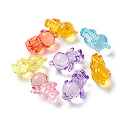 Mixed Color Transparent Acrylic Pendants, Spaceman, Mixed Color, 43.5x30x20mm, Hole: 3mm, about 51pcs/bag
