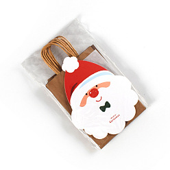 Santa Claus Рождественские бумажные пакеты для хранения подарков с ручкой, сумки для покупок, Дед Мороз, 16x8x21 см, 10 шт / комплект