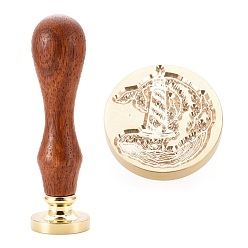 Whale Brass Wax Sealing Stamp, with Wood Handle for Post Decoration DIY Card Making, Whale Pattern, 89.5x25.5mm
