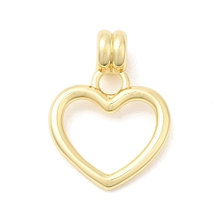 Настоящее золото 18K Латунные подвески, сердце прелести, стойки покрытие, долговечный, без свинца и без кадмия, реальный 18 k позолоченный, 22.5x16.5x6 мм, отверстие : 3.5 мм