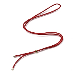 Dark Red 2.5MM Adjustable Braided Nylon Cords Necklace Making, with Golden Brass Finding, Dark Red, 27.56 inch(70cm)
