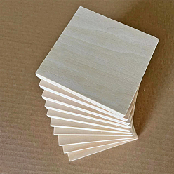 Beige Unfinished Wooden Boards for Painting, DIY Craft Supplies, Square, Beige, 10x10x0.4cm